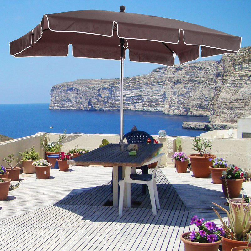 Aluminum Umbrella Parasol-Brown