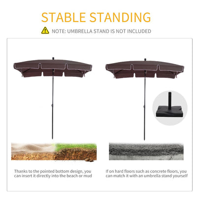 Aluminum Umbrella Parasol-Brown