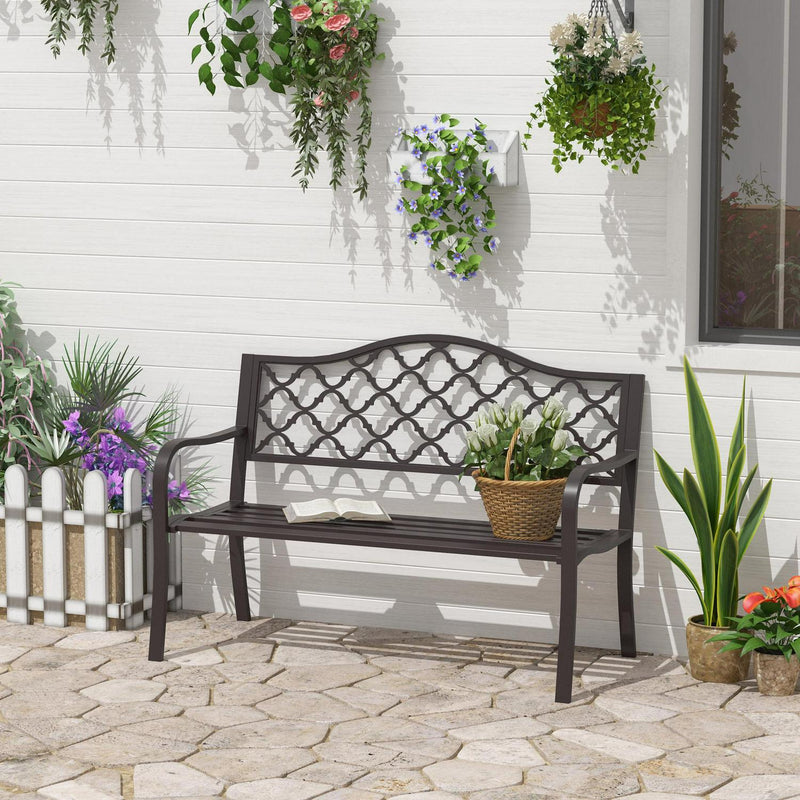 Antique Style Outdoor Cast Iron Front Porch Bench Path Chair Seat Outdoor