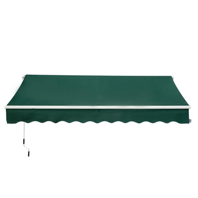 Awning Canopy Manual Retractable Porch Shade Shelter 3 X 2m Green