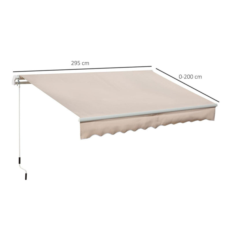 3 X 2m Manual Retractable Awning - Beige