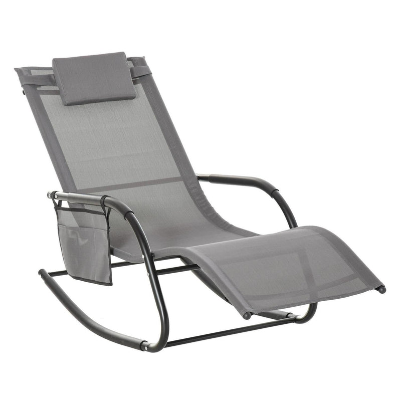 Breathable Mesh Rocking Chair - Grey