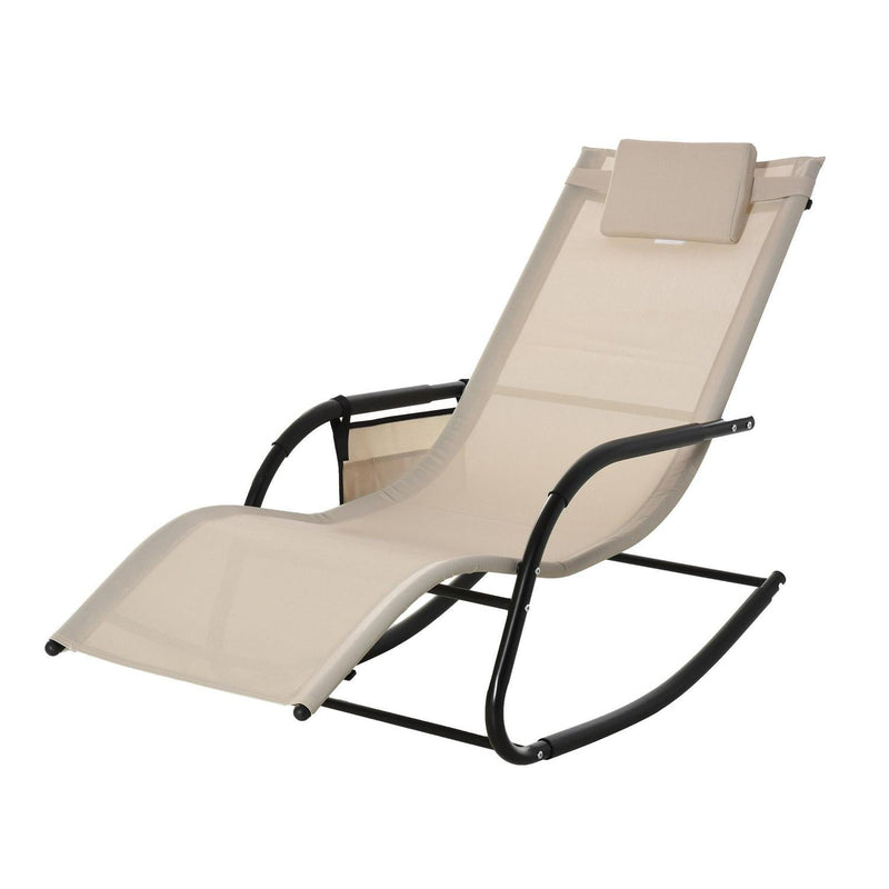 Breathable Mesh Rocking Chair - Cream White