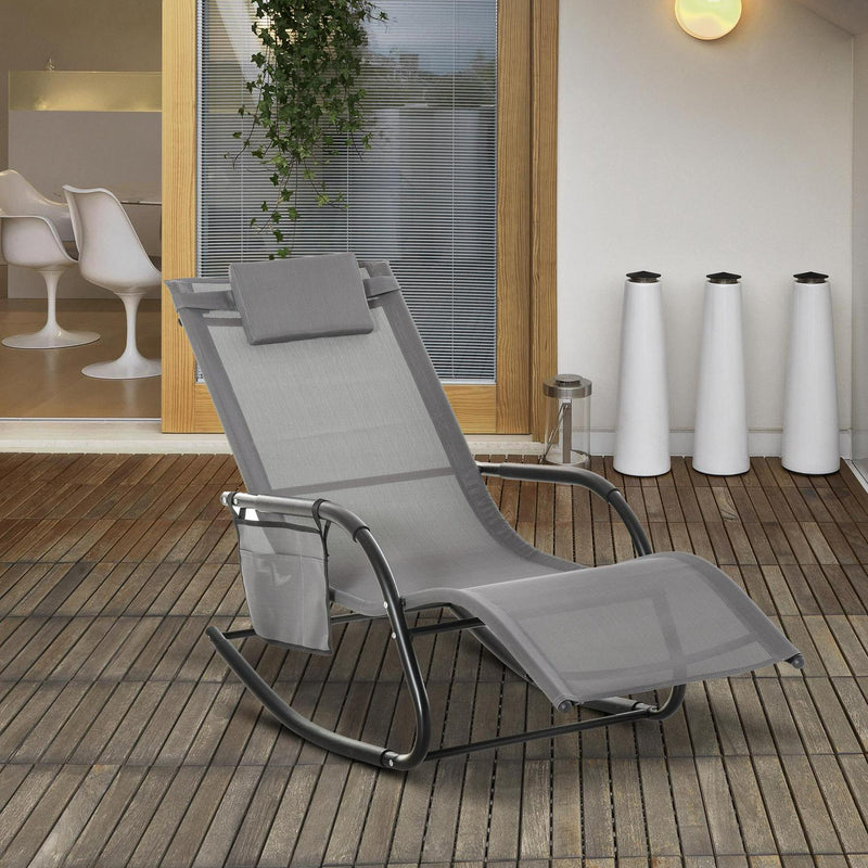 Breathable Mesh Rocking Chair - Grey