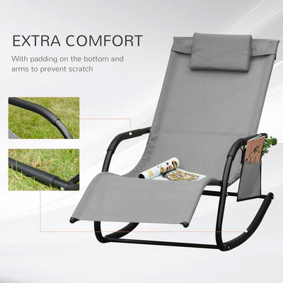 Breathable Mesh Rocking Chair - Grey