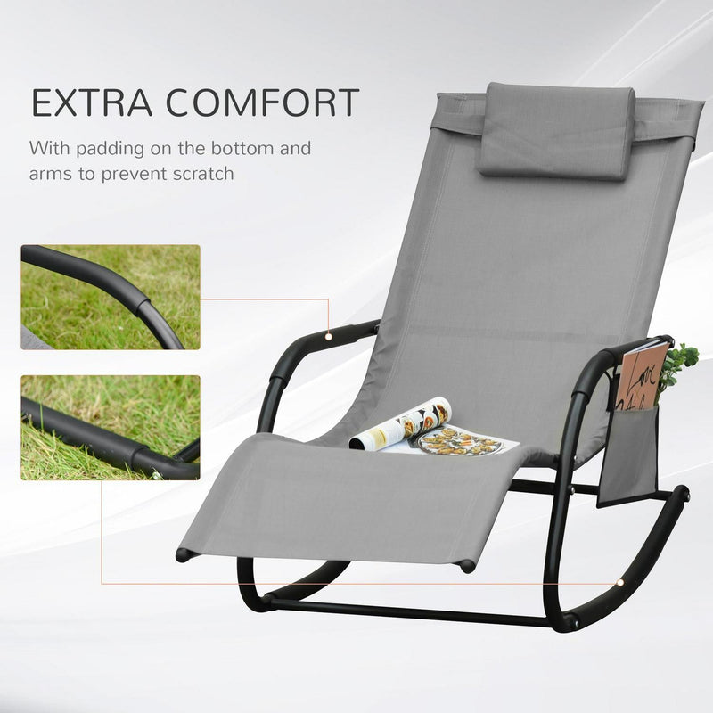 Breathable Mesh Rocking Chair - Grey