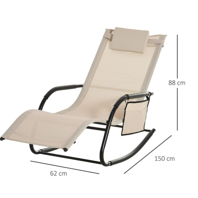 Breathable Mesh Rocking Chair - Cream White