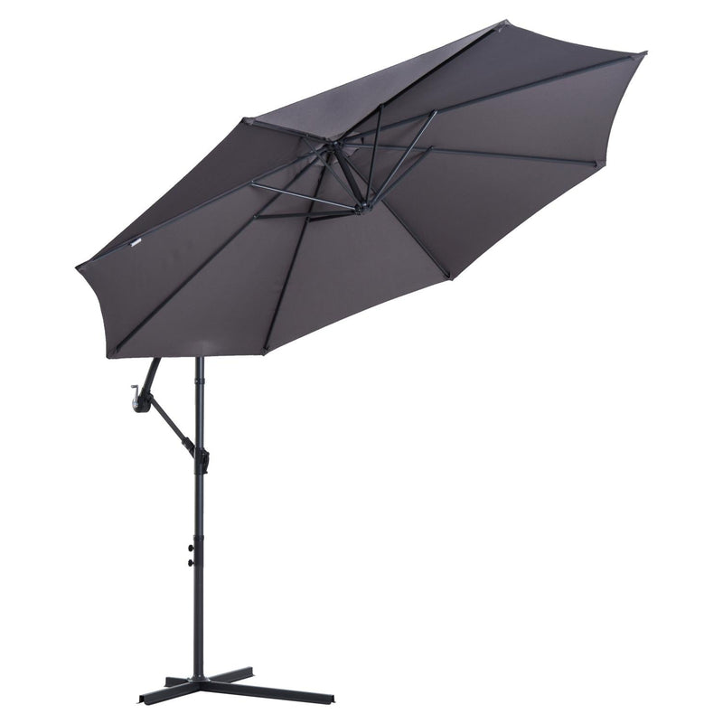 Cantilever Umbrella Parasol Hanging Banana Steel Dark Grey 3M Patio