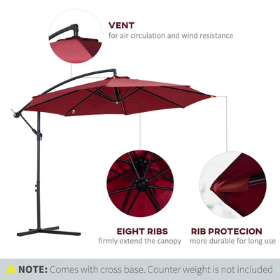 Cantilever Umbrella Parasol - Red