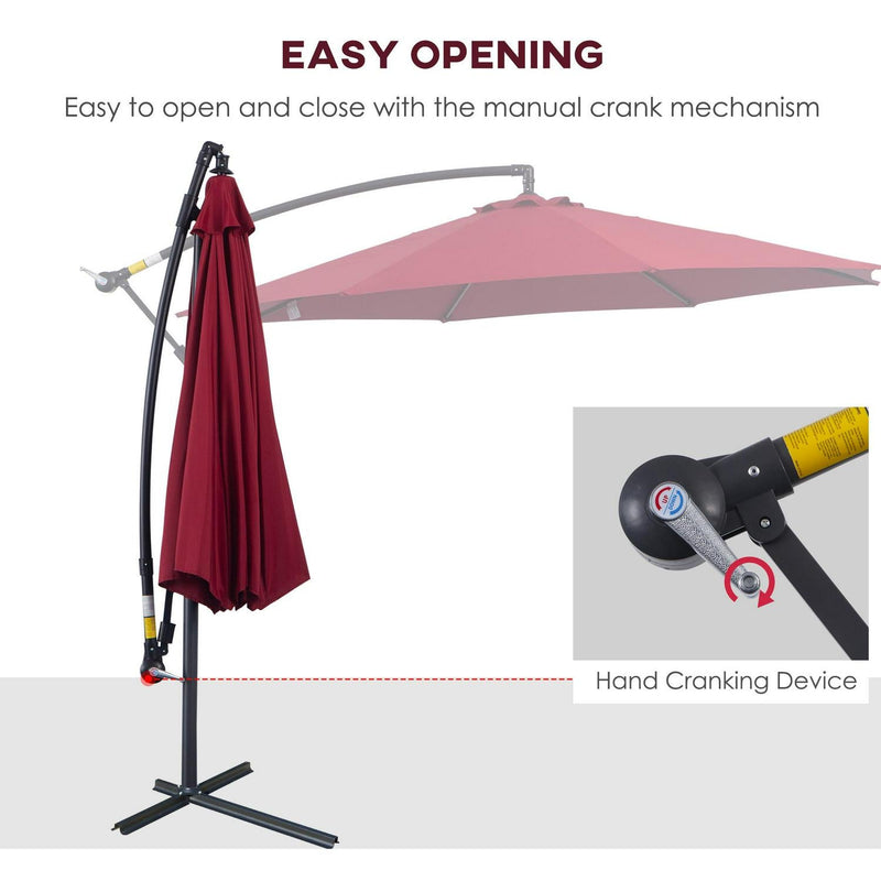 Cantilever Umbrella Parasol - Red