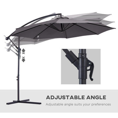 Cantilever Umbrella Parasol Hanging Banana Steel Dark Grey 3M Patio