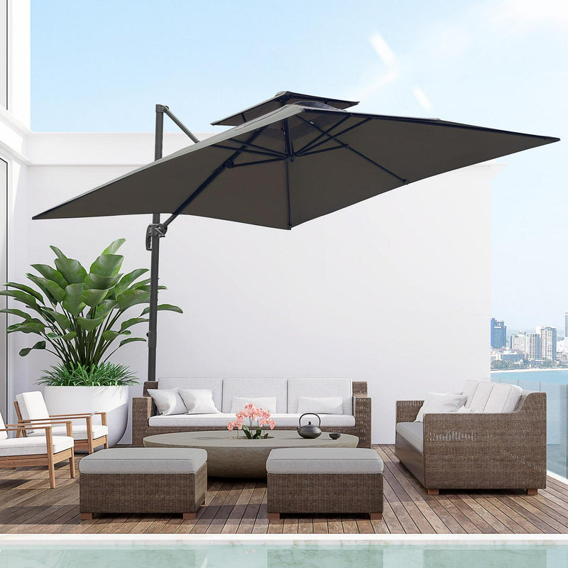 Outdoor Market Garden Umbrella - Dark Grey