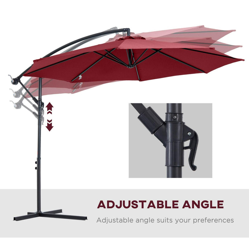 Cantilever Umbrella Parasol - Red