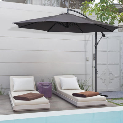 Cantilever Umbrella Parasol Hanging Banana Steel Dark Grey 3M Patio