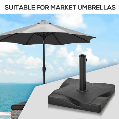 Cement Outdoor Garden Square Parasol Base Black