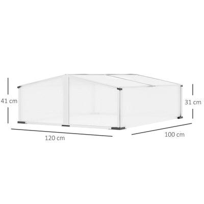 Cold Frame Greenhouse Polycarbonate Grow W/ Independent Tops, Silver