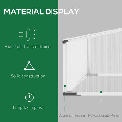 Cold Frame Greenhouse Polycarbonate Grow W/ Independent Tops, Silver