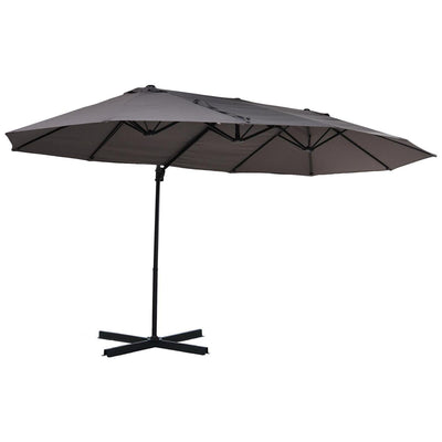 Double Canopy Offset Parasol Umbrella - Grey