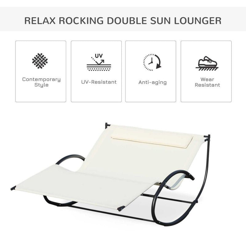 Double Hammock Chair Lounger - Cream White