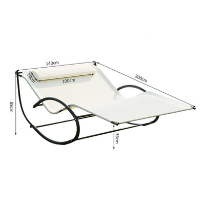 Double Hammock Chair Lounger - Cream White