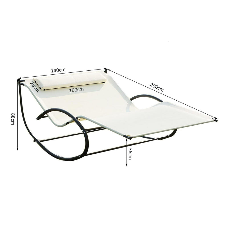 Double Hammock Chair Lounger - Cream White