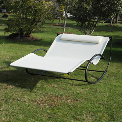 Double Hammock Chair Lounger - Cream White