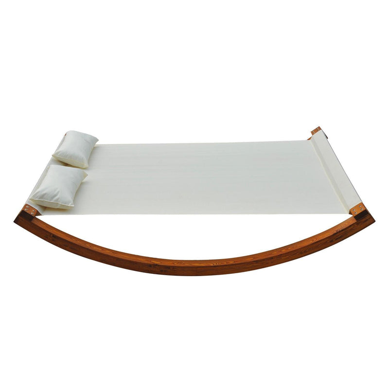 Double Lounger W/Wooden Frame-White