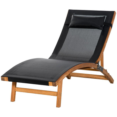 Ergonomic Patio Lounge Chair- Black