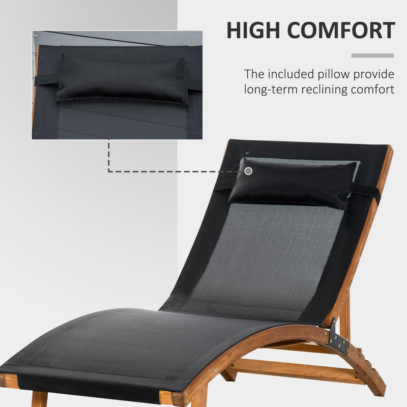 Ergonomic Patio Lounge Chair- Black