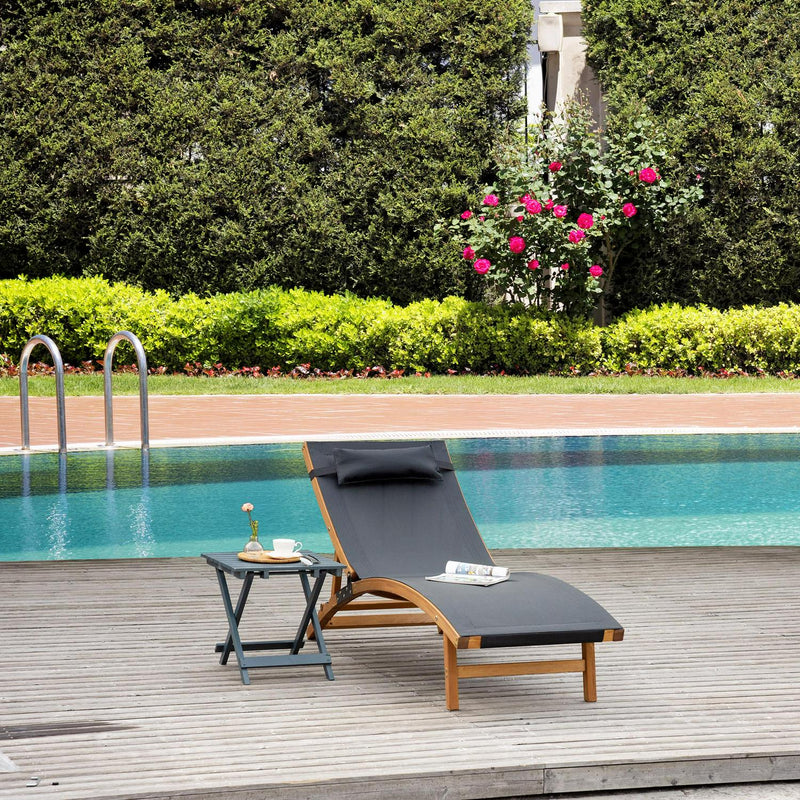 Ergonomic Patio Lounge Chair- Black