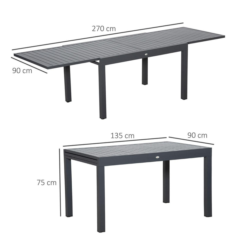 Extendable Garden Table- Grey