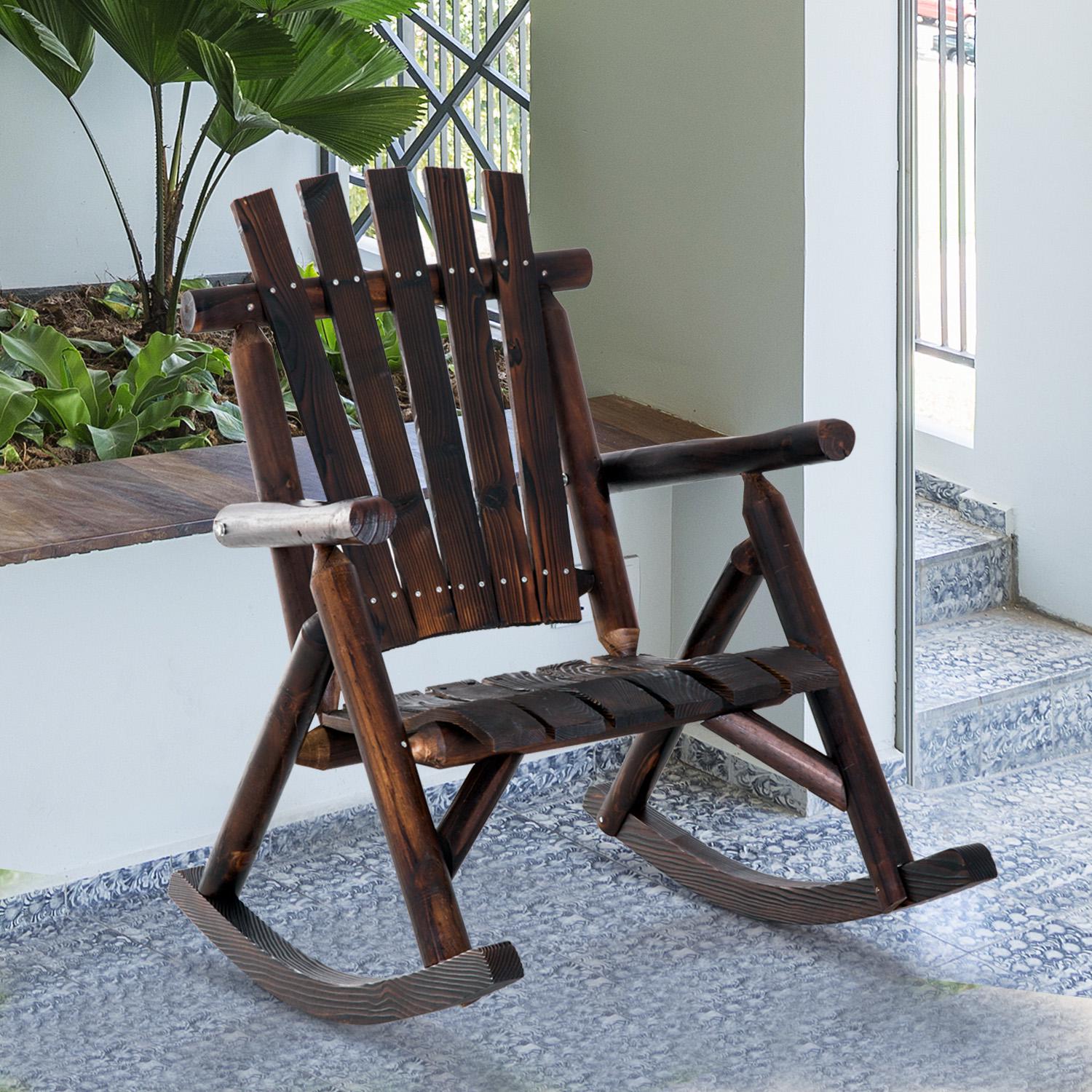 Wooden adirondack deals rocking chairs