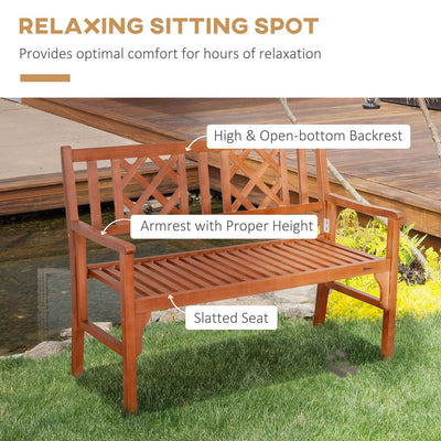 Foldable Garden Bench- Brown