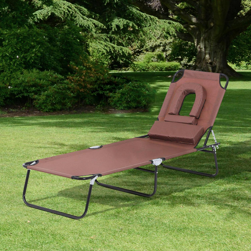 Foldable Lounger Reclining Chair -Brown