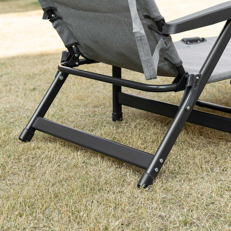 Folding Chaise Lounge Chair- Light Grey