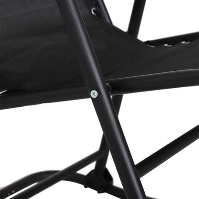 Folding Rocking Chair Zero Gravity W/ Headrest-Black