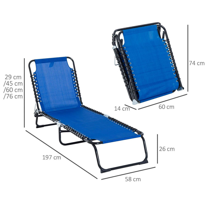 Folding Lounger Beach - Blue