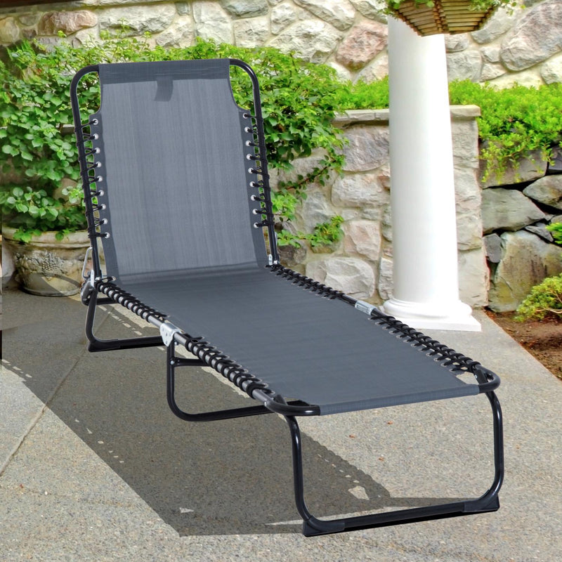 Folding Lounger Beach - Grey