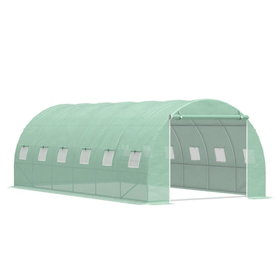 Galvanised Steel Walk-in Greenhouse, 6 X 3 M-Green