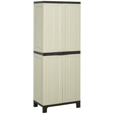 Garden Cabinet Shed, Double-Door, 65Lx37Wx172H Cm-Beige