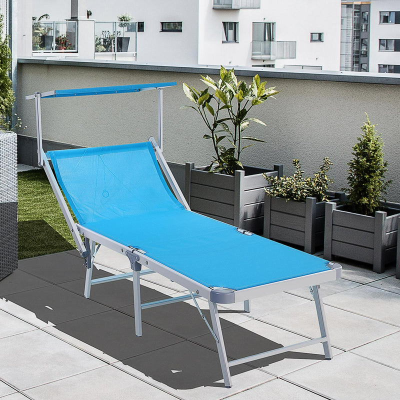 Garden Foldable Lounger- Blue