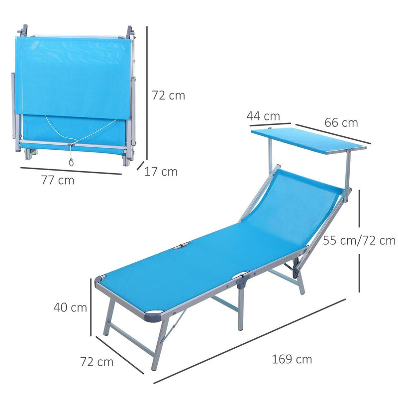 Garden Foldable Lounger- Blue