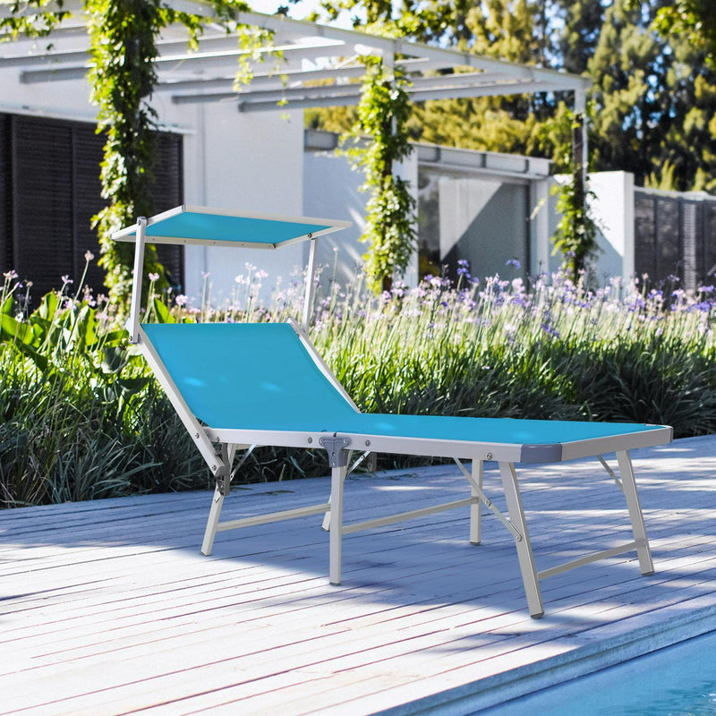 Garden Foldable Lounger- Blue