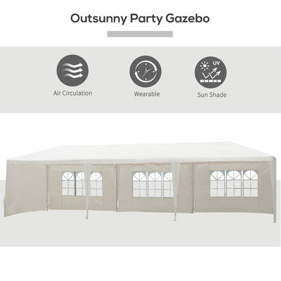 Garden Gazebo Marquee Party Wedding Tent Canopy -White