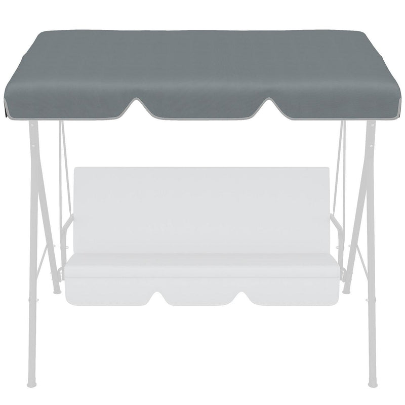 Garden Swing Canopy Replacement 2 Seater With Tubular Framework- Dark Grey