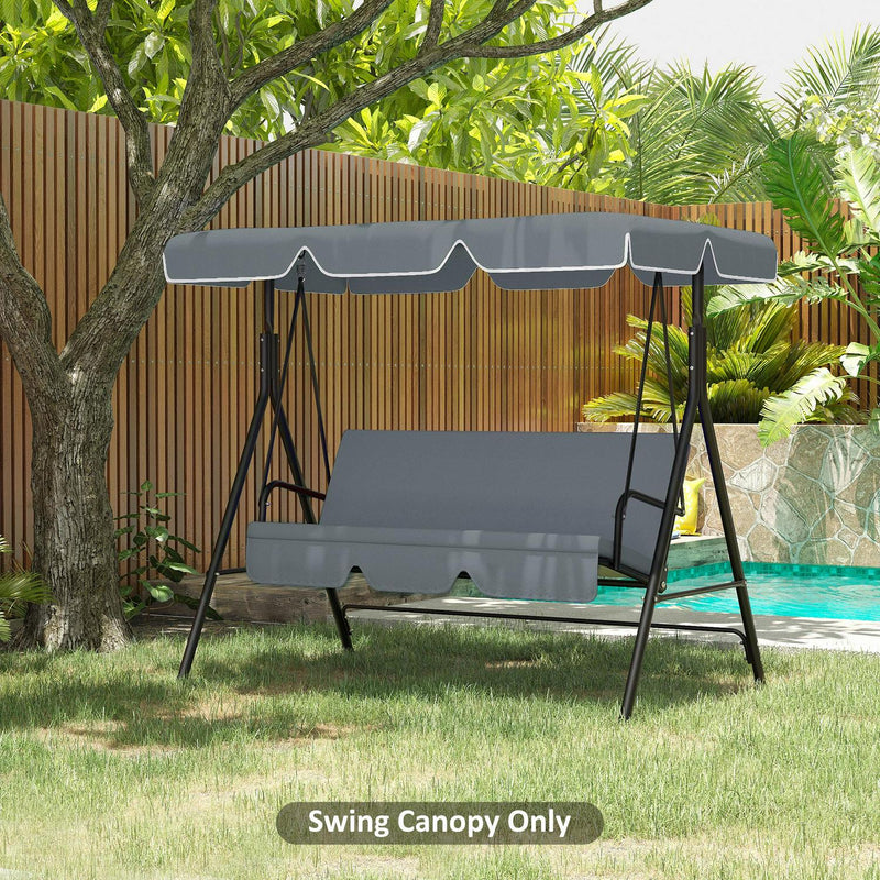 Garden Swing Canopy Replacement 2 Seater With Tubular Framework- Dark Grey