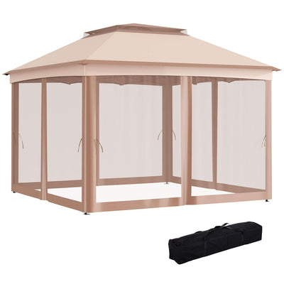 Gazebo, 325Lx325Wx265H Cm-Khaki/Brown