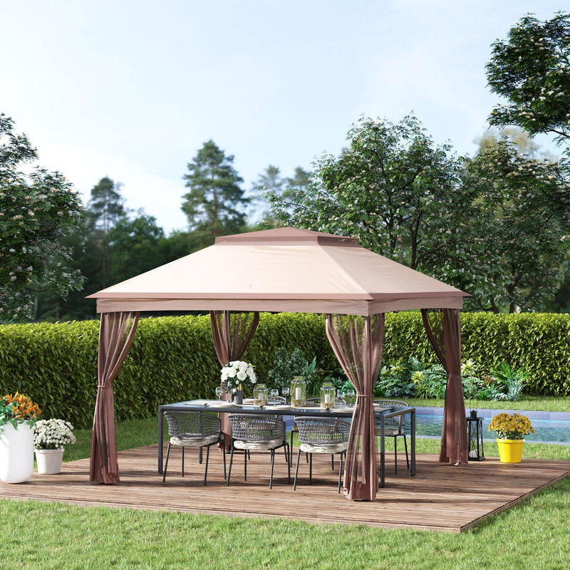 Gazebo, 325Lx325Wx265H Cm-Khaki/Brown