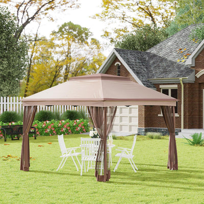 Gazebo, 325Lx325Wx265H Cm-Khaki/Brown