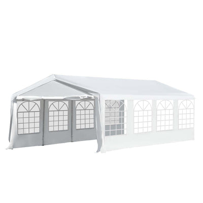 Gazebo Marquee, Steel Frame, Water Resistant, Size 8x4m-White